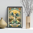 Quadro Carta Tarot Vintage - A Temperança 45x34cm - Com Vidro