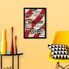 Quadro Cartaz Barber Shop 24x18cm Moldura:madeira Branca