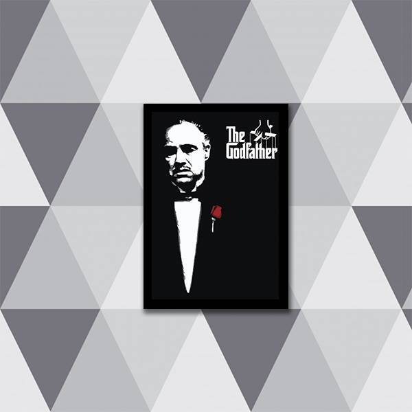 Quadro Cartaz O Poderoso Chefão - Godfather 45x34cm - Com Vid
