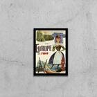 Quadro Cartaz Vintage Cia Aérea Europe 45x34cm - Com Vidro Mo