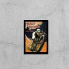 Quadro Cartaz Vintage Harley Davidson 45x34cm - Com Vidro Mol
