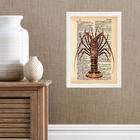 Quadro Casa De Praia- Lagosta 24x18cm - Com Vidro Moldura:mad