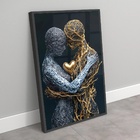 Quadro Casal Conexão Entre Almas - 70x50cm Moldura Branca