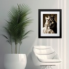 Quadro Casamento Bulldog Francês - 60x48cm Moldura Preta