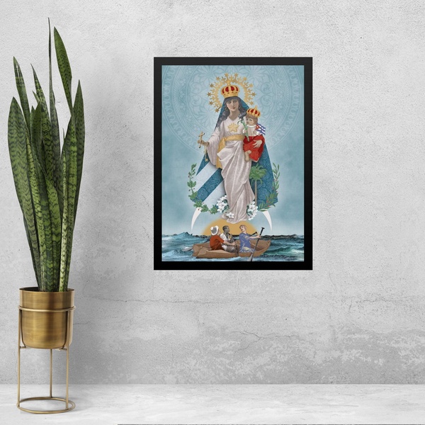 Quadro Católico Nossa Senhora Dos Navegantes 45x34cm - Com Vi