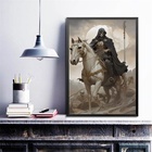 Quadro Cavalheiro Apocalipse 24x18cm Moldura:madeira Branca