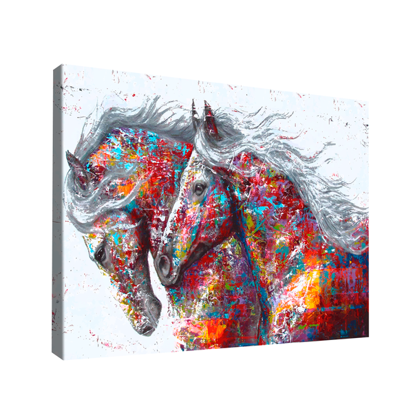Quadro Cavalos Coloridos -- Br Artes