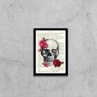 Quadro Caveira Com Flores 45x34cm - Com Vidro Moldura:madeira