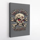 Quadro Caveira Hot Rod Garage Arte Desenho Canvas 100x70cm