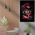 Quadro Caveira Mexicana Cartola Fundo Preto - 1 Tela