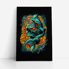 Quadro Caveira Serpente Arte Desenho Canvas 120x80cm