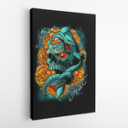 Quadro Caveira Serpente Arte Desenho Canvas 60x40cm