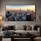 Quadro Center Amarelo com Vidro 150x80cm Arte Própria