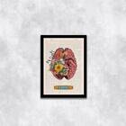 Quadro Cérebro Com Flores Think 24x18cm - Com Vidro Moldura:m