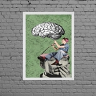 Quadro Cérebro Em Manutenção 45x34cm - Com Vidro Moldura:made