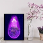 Quadro Chama Violeta Saint Germain 45x34cm - Com Vidro Moldur