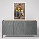 Quadro Charlie Chaplin Com Cachorrinho 24x18cm - Com Vidro Mo