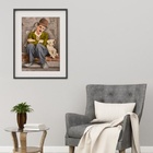 Quadro Charlie Chaplin Com Cachorro - 60x48cm Moldura Preta