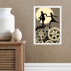 Quadro Charlie Chaplin E Namorada 45x34cm Moldura:madeira Pre