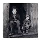 Quadro Charlie Chaplin Menino Uniart Preto & Branco 45x45cm