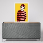 Quadro Charlie Chaplin Presidiário 45x34cm - Com Vidro Moldur