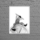 Quadro Charlie Chaplin Tempos Modernos 45x34cm Moldura:madeir