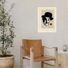 Quadro Charlie Chaplin Vintage - Romântico 45x34cm - Com Vidr