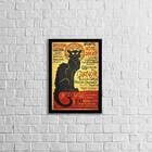 Quadro Chat Noir 33x24cm - Com Vidro Moldura:madeira Preta