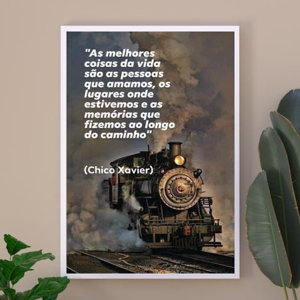 Quadro Chico Xavier - Reflexão 33x24cm - Com Vidro Moldura:ma