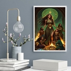 Quadro Cigana Esmeralda - Fogueira 24x18cm Moldura:madeira Br