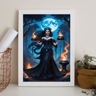 Quadro Cigana Ritual Da Lua Cheia 45x34cm Moldura:madeira Pre