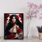 Quadro Cigana Rosa Vermelha 45x34cm - Com Vidro Moldura:madei