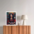 Quadro Cigana Rosa Vermelha - Vidente 24x18cm - Com Vidro Mol