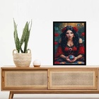 Quadro Cigana Rosa Vermelha - Vidente 24x18cm - Com Vidro Mol
