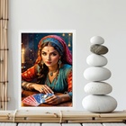 Quadro Cigana Sarita - Baralho 24x18cm - Com Vidro Moldura Pr