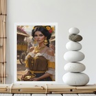 Quadro Cigana Sarita - Moedas De Ouro 45x34cm Moldura Branca