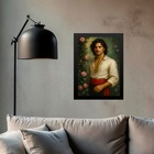 Quadro Cigano Wladimir Com Flores 45x34cm - Com Vidro Moldura