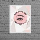 Quadro Cílios E Sombrancelha Geométrico 45x34cm - Com Vidro M