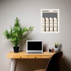 Quadro Cinza Arquitetura - Bauhaus 33x24cm Moldura Branca