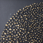 Quadro Círculo II Preto com Vidro 80x80cm Arte Própria