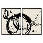 Quadro Círculos Preto com Vidro 100x70cm Kapos