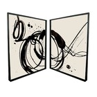 Quadro Círculos Preto com Vidro 100x70cm Kapos