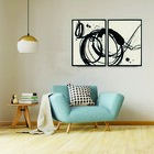 Quadro Círculos Preto com Vidro 100x70cm Kapos