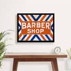 Quadro Classic Barber Shop 33x24cm - Com Vidro Moldura:madeir