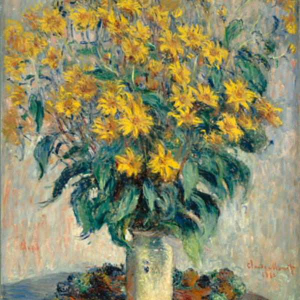 Quadro Claude Monet Flores De Alcachofra De Jerusalém 1880 -