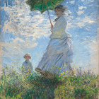 Quadro Claude Monet Mulher Com Guarda-sol 1875 - Preta