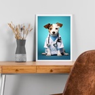 Quadro Clinica Veterinária Cachorrinho 33x24cm - Com Vidro Mo