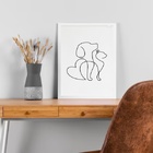 Quadro Clinica Veterinária Minimalista 24x18cm Moldura Branca