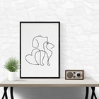 Quadro Clinica Veterinária Minimalista 33x24cm - Com Vidro Mo