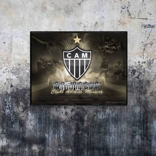 Quadro Clube Atlético Mg Evolução Dos Escudos 24x18cm - Com V